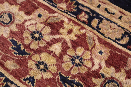 handmade Transitional Kafkaz Blue Rust Hand Knotted RECTANGLE 100% WOOL area rug 9' x 12'