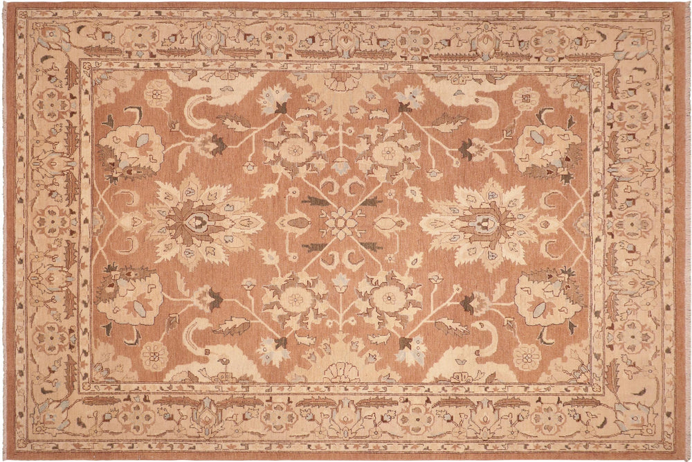 handmade Traditional Kafkaz Brown Tan Hand Knotted RECTANGLE 100% WOOL area rug 8x10