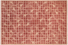 handmade Modern Kafkaz Red Lt. Tan Hand Knotted RECTANGLE 100% WOOL area rug 8' x 10'