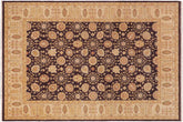 9x12 hand knotted transitional wool rug in purple and tan - Classic Gregory Purple/ Tan