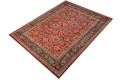 handmade Transitional Agra Tabriz Rust Hand Knotted RECTANGLE 100% WOOL area rug 9x12