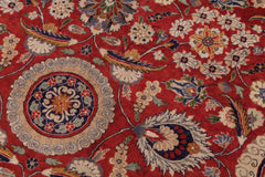 handmade Transitional Agra Tabriz Rust Hand Knotted RECTANGLE 100% WOOL area rug 9x12