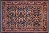 9x12 hand knotted Vegetable Dyed wool rug in blue and aubergine - Tabriz Cherilyn