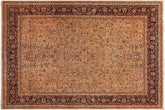 9x12 hand knotted Vegetable Dyed wool rug in gold and red - Lahore Armandin Gold/ Red