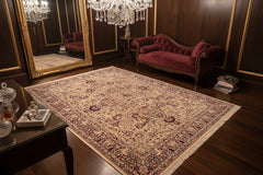 handmade Traditional Ivory Red Hand Knotted RECTANGLE 100% WOOL area rug 10x14