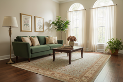 handmade Transitional Lt. Blue Ivory Hand Knotted RECTANGLE 100% WOOL area rug 10' x 14'