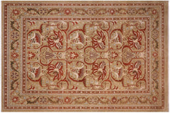 handmade Transitional Tan Tan Hand Knotted RECTANGLE 100% WOOL area rug 10x13