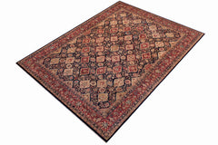 handmade Traditional Kirman Blue Red Hand Knotted RECTANGLE 100% WOOL area rug 9x12