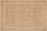 8x12 hand knotted Ziegler wool rug in brown and tan - Bohemian Ziegler Nery