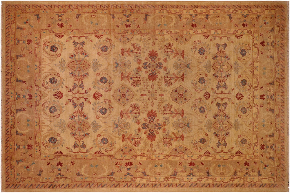 handmade Traditional Antique Gold Rust Hand Knotted RECTANGLE 100% WOOL area rug 9x12