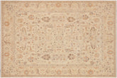 9x11 hand knotted Ziegler wool rug in beige and brown - Bohemian Ziegler Marylynn