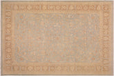 9x11 hand knotted transitional wool rug in blue and brown - Bohemian Loria Blue/ Brown