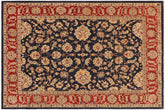 9x11 hand knotted Ziegler wool rug in navy and red - Oriental Ziegler Lavenia