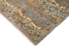 handmade Modern Kafkaz Blue Gray Hand Knotted RECTANGLE 100% WOOL area rug 9' x 12'