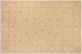 10x14 hand knotted Ziegler wool rug in tan and brown - Bohemian Ziegler Ji