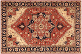 10x14 hand knotted Ziegler wool rug in rust and blue - Eclectic Ziegler Francene