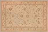 10x14 hand knotted Ziegler wool rug in tan and brown - Bohemian Ziegler Elinore