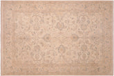 6x9 hand knotted Ziegler wool rug in beige and gray - Classic Ziegler Virgen