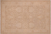 6x9 hand knotted Ziegler wool rug in brown and tan - Oriental Ziegler Roger