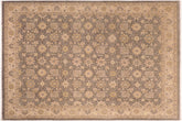 8x10 hand knotted transitional wool rug in gray and brown - Eclectic Ming Gray/ Brown