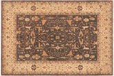 8x10 hand knotted Ziegler wool rug in brown and beige - Chic Ziegler Merrilee