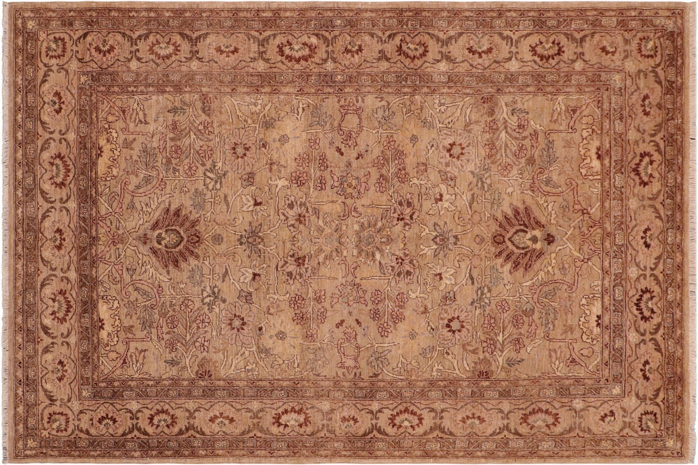 handmade Traditional Kafkaz Tan Gray Hand Knotted RECTANGLE 100% WOOL area rug 6x9