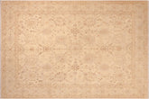 8x10 hand knotted Ziegler wool rug in beige and blue - Oriental Ziegler Genna