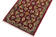 handmade Transitional Kafkaz Red Blue Hand Knotted RUNNER 100% WOOL area rug 3' x 10'