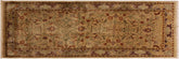 3x6 hand knotted Turkish wool runner in tan and gray - Istanbul Valeri