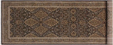 handmade Transitional Veg Dye Brown Gray Hand Knotted RUNNER 100% WOOL area rug 4' x 11'