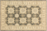 4x6 hand knotted transitional wool rug in gray and ivory - Boho Chic Nida