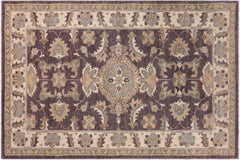 handmade Traditional Kafkaz Brown Ivory Hand Knotted RECTANGLE 100% WOOL area rug 3x5