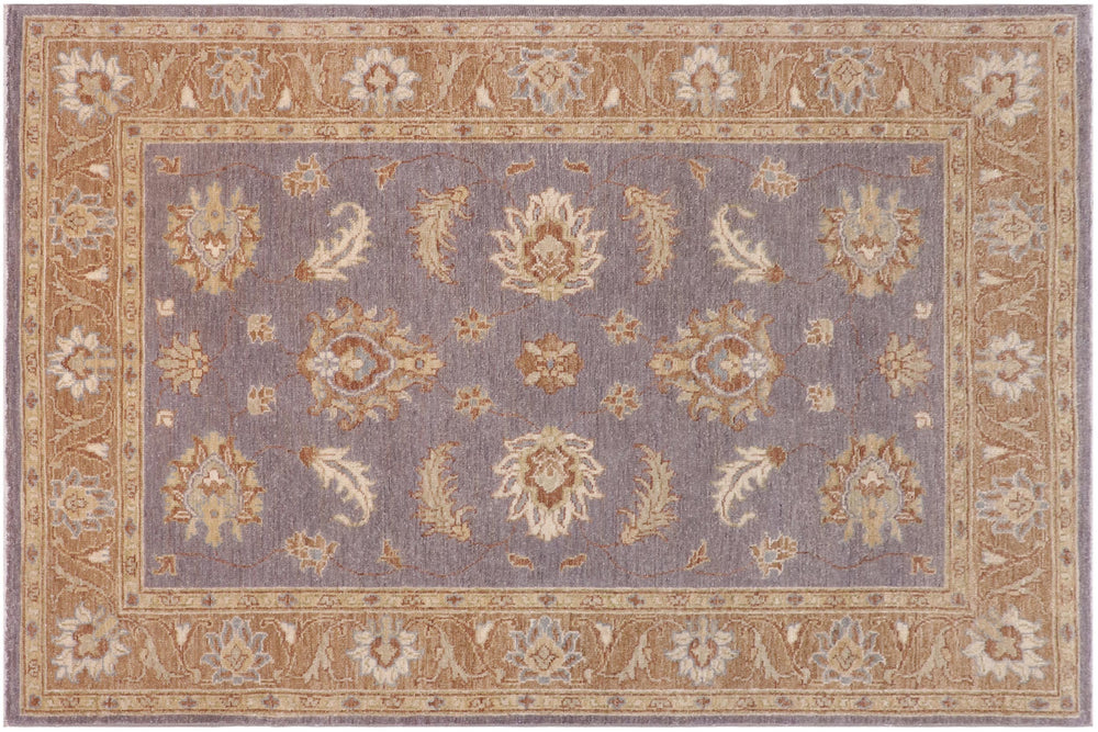 handmade Traditional Kafkaz Gray Lt. Brown Hand Knotted RECTANGLE 100% WOOL area rug