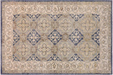 handmade Transitional Kafkaz Blue Tan Hand Knotted RECTANGLE 100% WOOL area rug 3' x 5'
