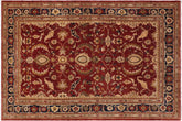 9x12 hand knotted Ziegler wool rug in rust and blue - Oriental Ziegler Dean