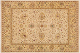 9x12 hand knotted Ziegler wool rug in beige and gold - Bohemian Ziegler Greg