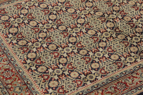 handmade Transitional Blue Red Hand Knotted RECTANGLE 100% WOOL area rug 4' x 6'