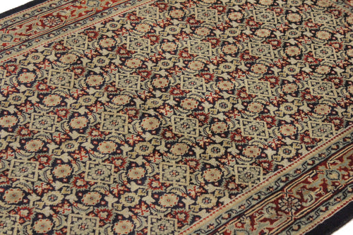 handmade Transitional Blue Red Hand Knotted RECTANGLE 100% WOOL area rug 4' x 6'