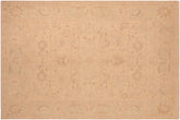 8x10 hand knotted Ziegler wool rug in tan and green - Chic Ziegler Guy