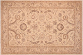 6x9 hand knotted Ziegler wool rug in tan and brown - Classic Ziegler Armando