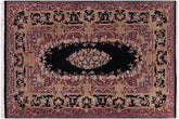 handmade Traditional Abusson Black Black Hand Knotted RECTANGLE 100% WOOL area rug 3x5