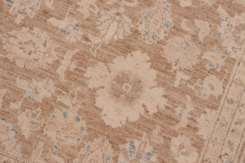 handmade Transitional Kafkaz Brown Tan Hand Knotted RECTANGLE 100% WOOL area rug 6' x 9'