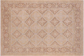 6x9 hand knotted transitional wool rug in tan and brown - Bohemian Virgil