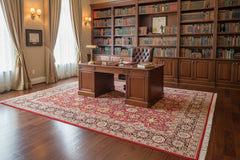 handmade Transitional Red Blue Hand Knotted RECTANGLE 100% WOOL area rug 8x10