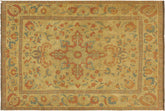 8x10 hand woven Vintage Soumak wool rug in beige and rust - Rustic Soumak Rufina
