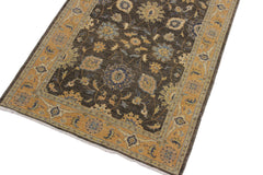 handmade Transitional Kafkaz Gray Blue Hand Knotted RUNNER 100% WOOL area rug 4' x 10'