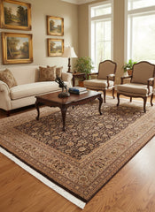 handmade Traditional Regular Brown Gray Hand Knotted RECTANGLE 100% WOOL area rug 8x11