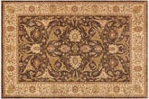 9x12 hand knotted Ziegler wool rug in brown and beige - Chic Ziegler Marquis