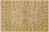 4x6 hand knotted Ziegler wool rug in blue and gold - Oriental Ziegler Jenell