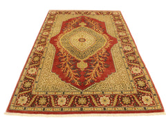 handmade Traditional Design Pink Rust Hand Knotted RECTANGLE 100% WOOL area rug 4' x 6'
